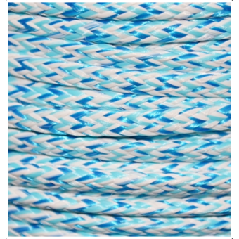 PPM touw 3,5 mm  turquoise/vlaggenblauw/wit melee